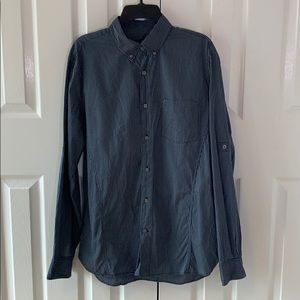 John Varvatos button down. Gray/black pattern